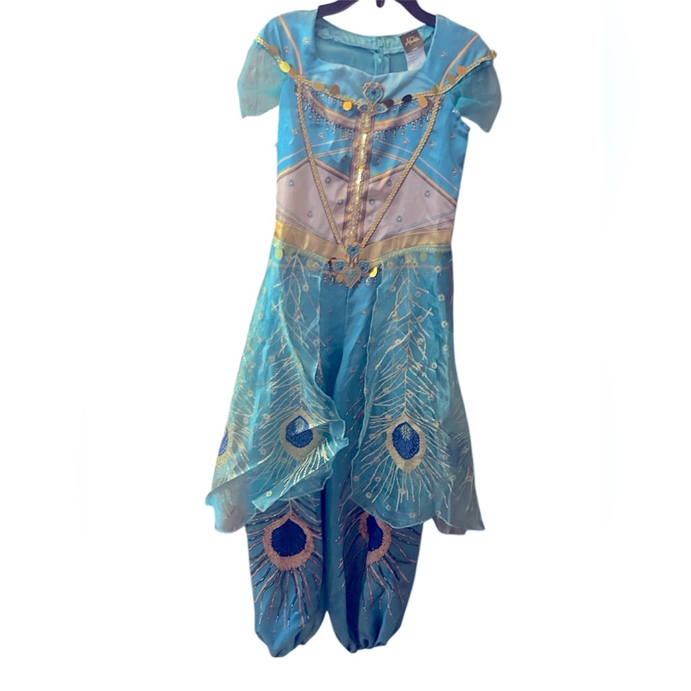 Halloween Jasmine Costume with Blue and Gold Accents Sz 7-8 NWT